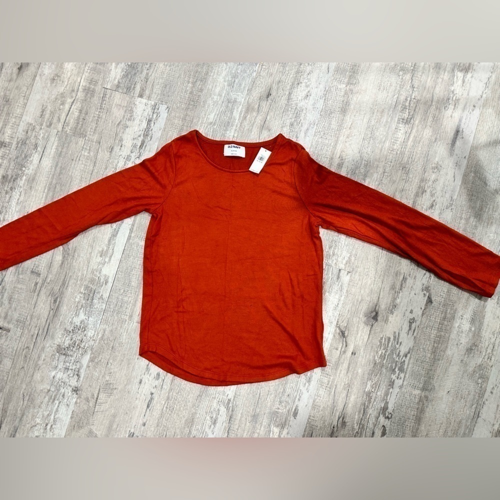 Old navy burnt orange sweater crew neck soft size XL 14-16 NWT fall fine knit﻿﻿﻿